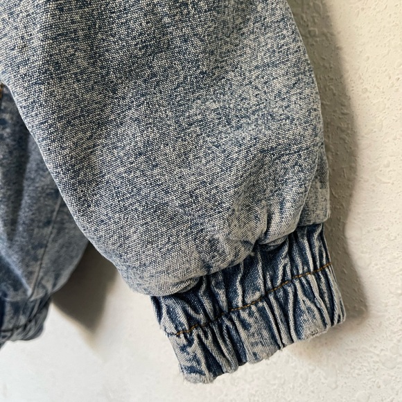 VTG Street Worn Kid Denim Bummer Jacket Size 5 Full Zipper Smocked Cuff D9 - Picture 6 of 11